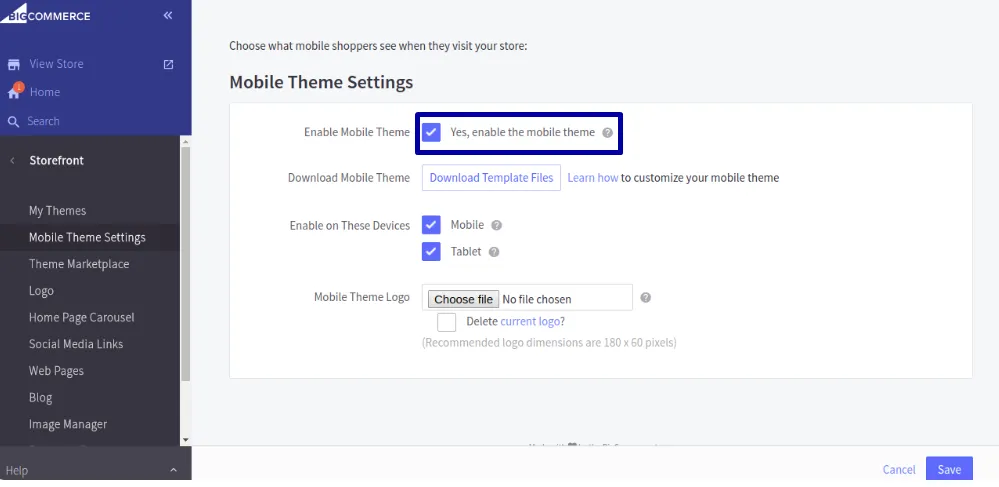 BigCommerce Customize mobile version  1